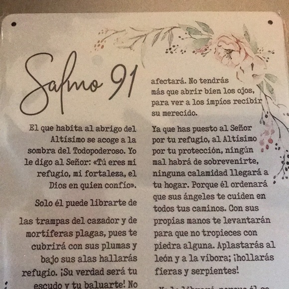 Psalm 91 Metal Plaque in Spanish - Picture 2 of 3